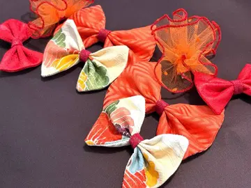 시치고산 머리 장식 리본 오렌지 계열 1