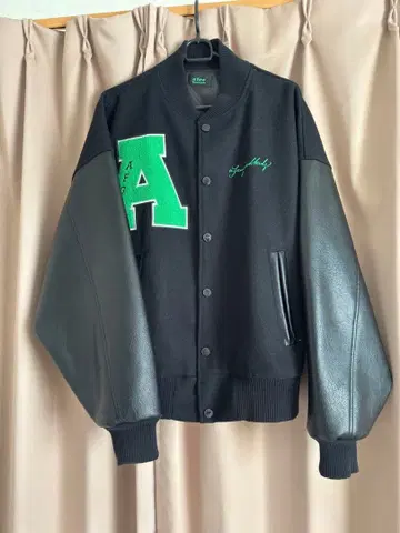 a few Good kids 바시티 자켓 블랙/그린