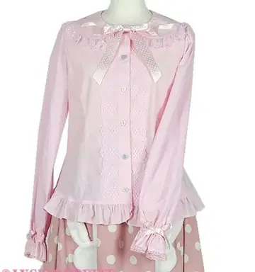 빙글빙글 리본 블라우스 핑크 Angelic Pretty