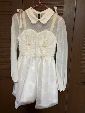 리즈리사 레어 화이트 프릴 미니 원피스