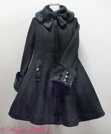 로라 비쥬 코트 블랙 Angelic Pretty