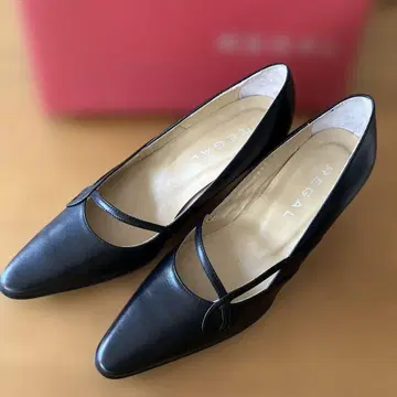 REGAL 블랙 하이힐 펌프스 22.5