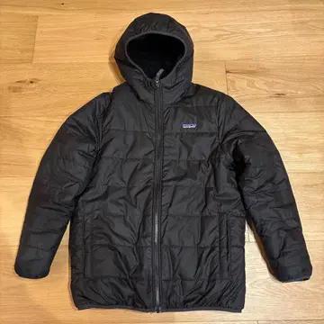 patagonia 블랙 키즈 XL14 집업 블루종 후드 부착