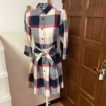 BLUE LABEL CRESTBRIDGE 체크 무늬 셔츠 원피스 38