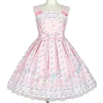 Sugary Carnival 오버롤 스커트+머리띠 핑크