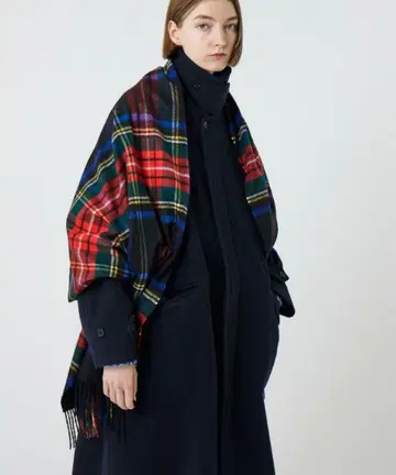 존스톤즈 대형 캐시미어 스톨 BLACK STEWART