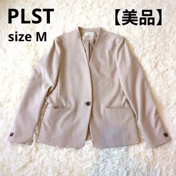 [ 새상품급 ] PLST 플라스테 노카라 자켓 M 베이지 레이온 혼방
