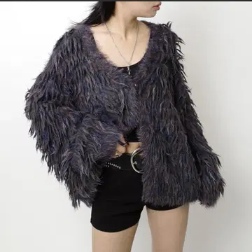 후즈후 갤러리 드레드 니트 가디건 퍼 y2k