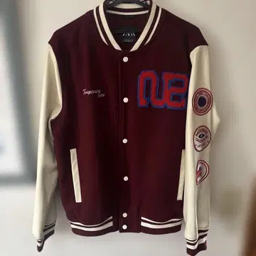 ZARA 자라 바시티 자켓 버건디 자수 M