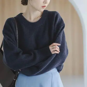 이번 시즌, noble YAK 크루넥 풀오버 네이비