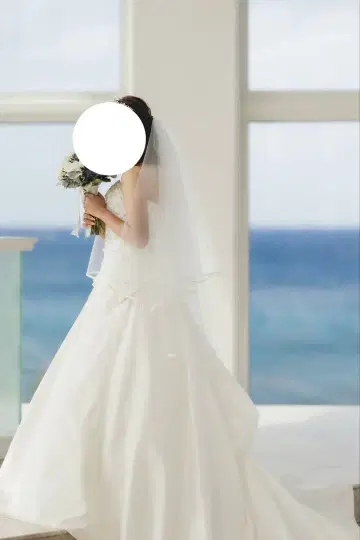 웨딩 베일 [ 파이핑 베일 숏 ]