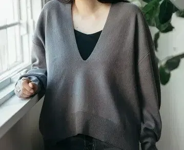 JOURNAL STANDARD 오가닉 코튼 딥 V 풀오버