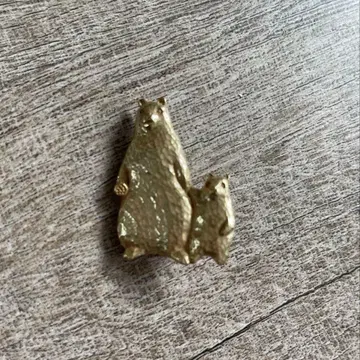 미사용 새상품 키야타 kiyata 곰 가족 브로치 배치 배지 테가미샤