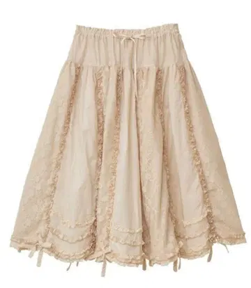 핑크하우스 플라워 러셀 레이스 사용 스커트 아이보리