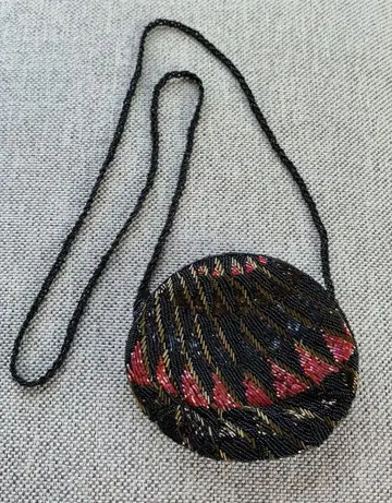 새상품급 총 비즈 자수 원형 파티 백