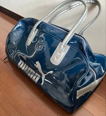 [PUMA] 90년대 새상품급 에나멜 보스턴 백 / 스포츠 백 네이비