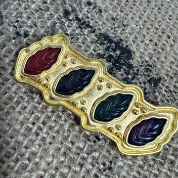 레슬리 블록 LESLIE BLOCK 브로치 멀티 컬러 빈티지