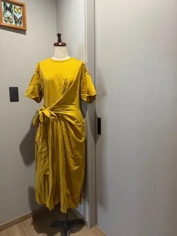 머스타드 티셔츠 원피스 반팔