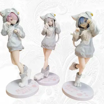 리제로 모후모후 팩 피규어 에밀리아 렘 라무 세트