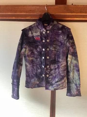 Emily the strange 타이트 타이 다이 패턴 밀리터리 자켓