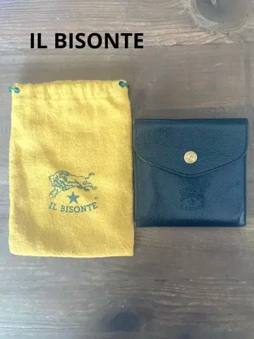 IL BISONTE 가죽 접이식 지갑 블랙