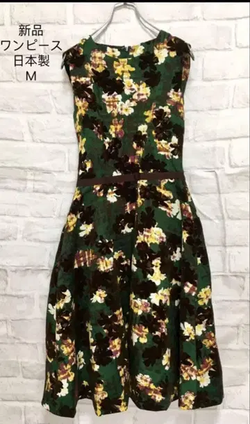 새상품 일본제 꽃무늬 슬리브리스 원피스 M