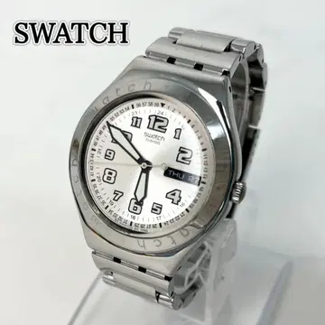 [ 작동 ] SWATCH IRONY 데이데이트 실버 다이얼 손목시계