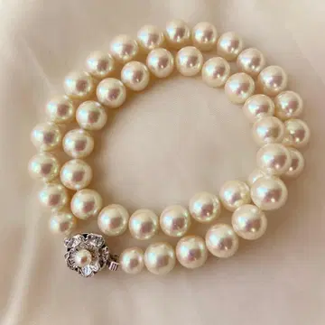 펄 목걸이 9mm silver925 실버 관혼상제 대형