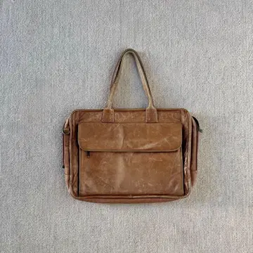 브라운 가죽 토트백