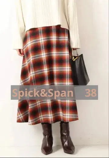 Spick&Span 스픽 앤 스팬 체크 소프트 플레어 스커트 38