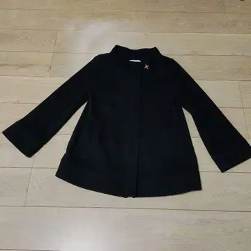 블랙 노카라 자켓 울 혼방