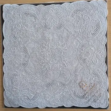 [ 미사용 새상품 ] 고급 스와토우 자수 손수건 수제 자수 레이스