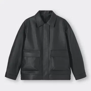 GU 인조 가죽 오버 사이즈 자켓