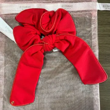 미사용 새상품 ALEXANDRE DE PARIS 레드 리본 헤어 액세서리