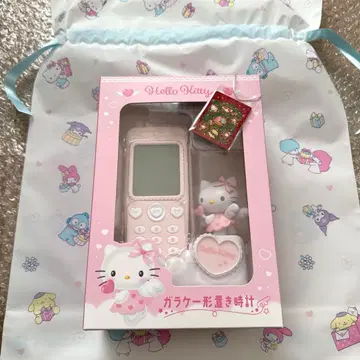 산리오 키티 휴대폰 모양 탁상시계