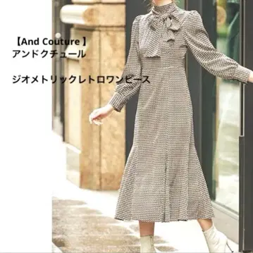 [ And Couture ] 앙데팡당 보타이 롱 원피스 올 패턴 S