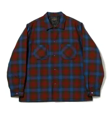 BEAMS PLUS 옴브레 체크 퀼트 셔츠 블루종 블루