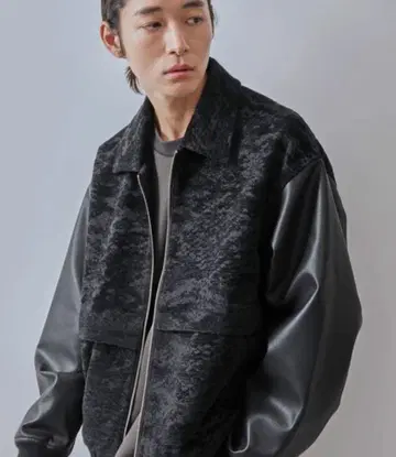 [ JUNRED ] 자카드 콤비 블루종