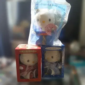 산리오 2000 인형 빨간색과 파랑색 세트 & 코리안 웨딩 버전