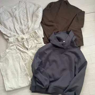 GU 니트 등 3점 moitytto 데님