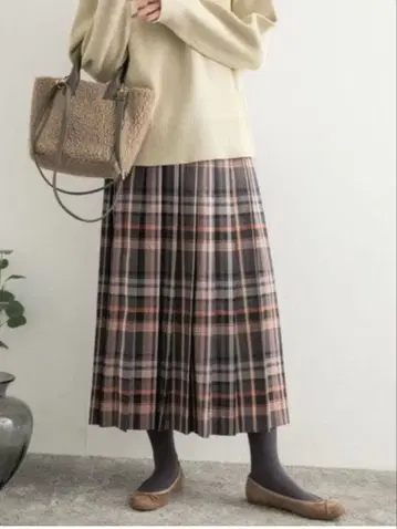 URBAN RESEARCH DOORS 체크 플리츠 스커트