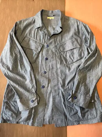 SLOW&CO 슬로우 샴브레이 퍼티그 자켓