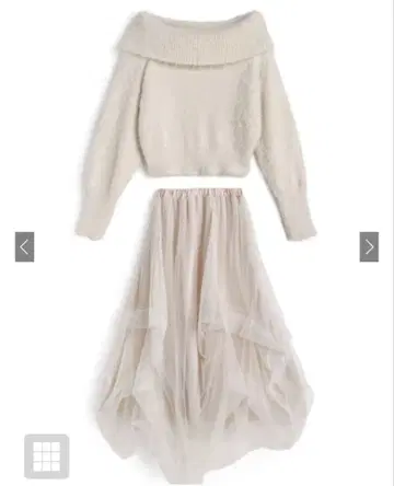 [GRL] 오프숄더 샤기 니트탑 x 샤샤 스커트[ru1201]