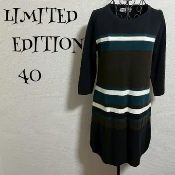 리미티드 에디션 / 니트 원피스 40 / 블랙 / 보더 / 크루넥