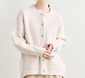 COCODEAL 폭스 혼방 더블 페이스 니트 아우터