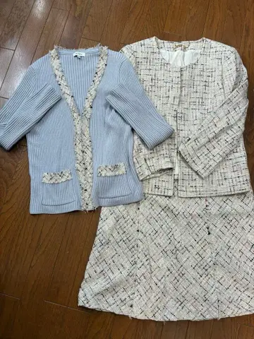 SCAPA 트위드 수트 셋업 니트 가디건 포함 40 사이즈