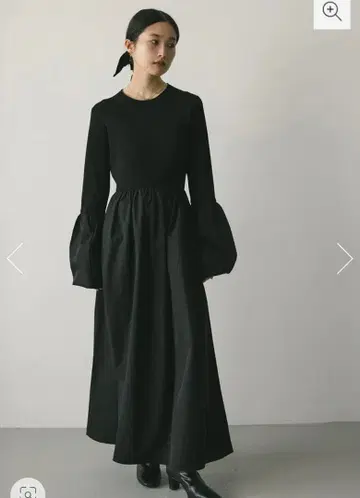 style mixer 코쿤 슬리브 콤비네이션 니트 원피스