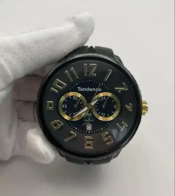 Tendence 크로노그래프 손목시계 블랙/골드