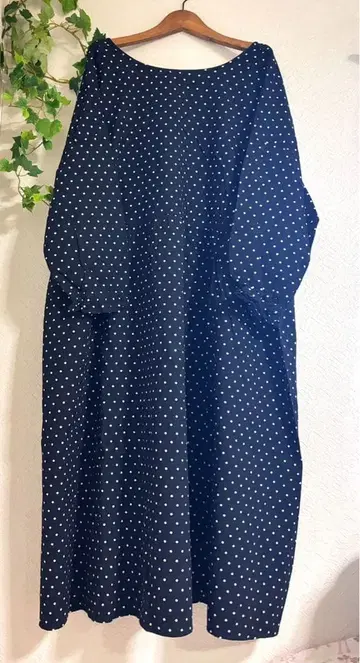 SM2 블랙 도트 리본 긴팔 원피스