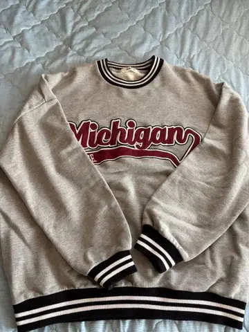 Michigan 로고 맨투맨 그레이